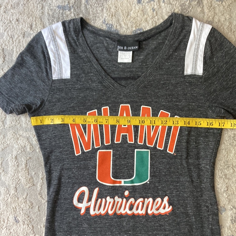 5TH & OCEAN University of Miami V-Neck Shirt - Picture 3 of 9